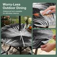 thumbnail image 5 of Round Outdoor Tablecloth with Umbrella Hole and Zipper, Black Palm Leaves Coastal Tablecloth with Elastic Waterproof, Summer Tropical Botanical Boho Patio Table Covers for 45" - 54" Pool Tables, 5 of 9