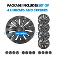thumbnail image 3 of Set of 4 Wheel Covers Hubcaps Gunmetal Gray For 2020-2025 Tesla Y 19 inch Wheel, 3 of 6