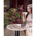 thumbnail image 5 of Spring Flower Round Fitted Tablecloth Colorful Wildflowers Leaf Black Watercolor Elastic Table Cloth Waterproof Oil Proof Seasonal Floral Table Cover Fits 45"-54" Round Tables for Party Dinner Decor, 5 of 5