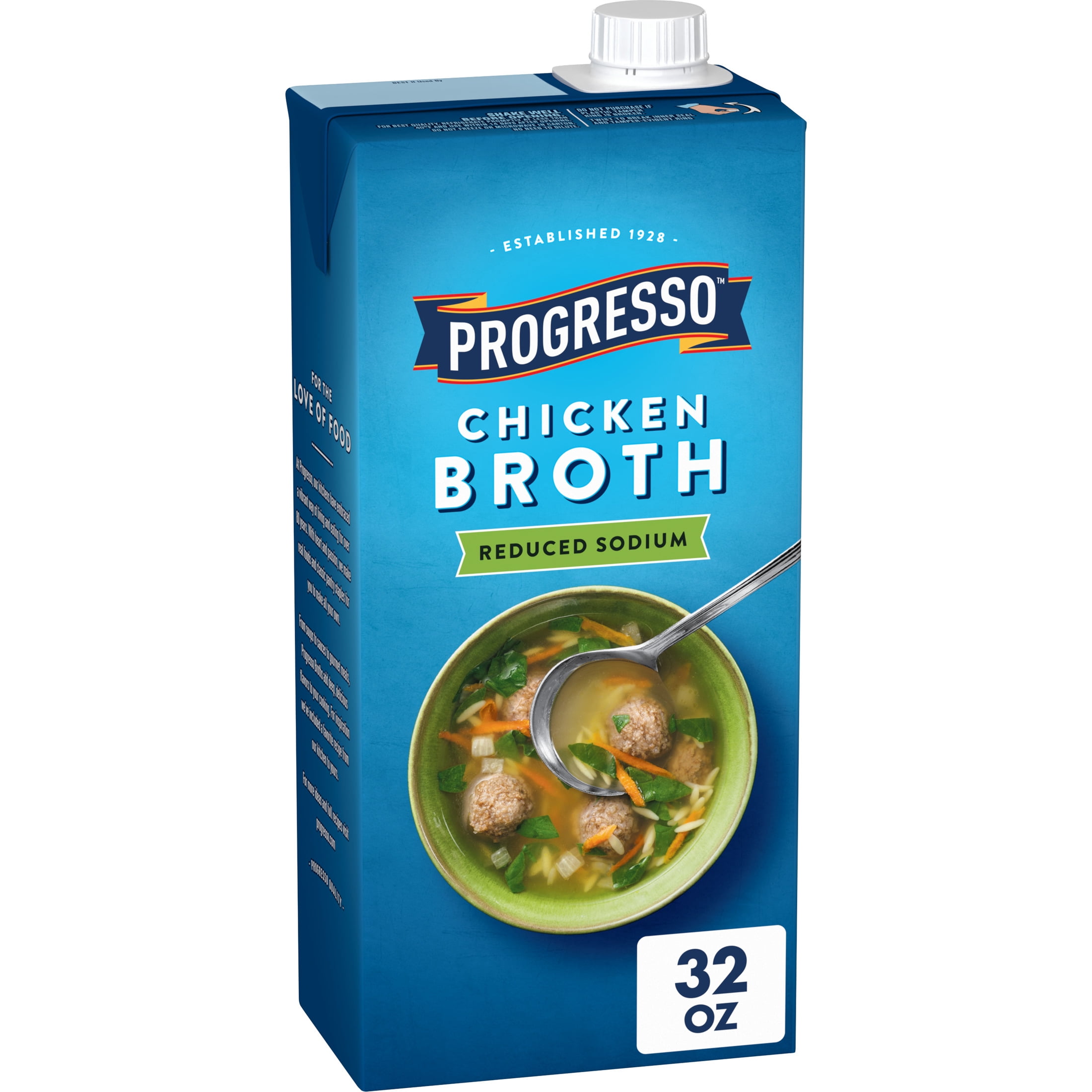 (12 pack) Progresso Chicken Broth, Reduced Sodium, Gluten Free, 32 oz