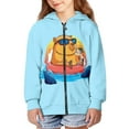 thumbnail image 3 of Uourmeti Cool Capyabra Boys Sporty Hoodie Zip Up Long Sleeve with Pockets Lightweight Athletic Top for Kids Youth Size 14-16, 3 of 7