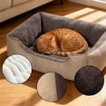 thumbnail image 5 of Washable Dog Bed for Small Dogs & Cats, Cozy Rectangle Pet Sofa Bed with Breathable Bolster, Calming Non- Bed for Extra Small Pets, Comfortable Indoor Crate Mat for Puppies and Felines, 5 of 6