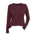 thumbnail image 4 of Women's Crew Neck Sweatshirt Long Sleeve Pullover Cotton Casual Solid Top Fall Winter, 4 of 4