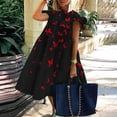thumbnail image 2 of Vestido HUOGUO casual holgado con estampado de mariposas para mujer, 2 of 4