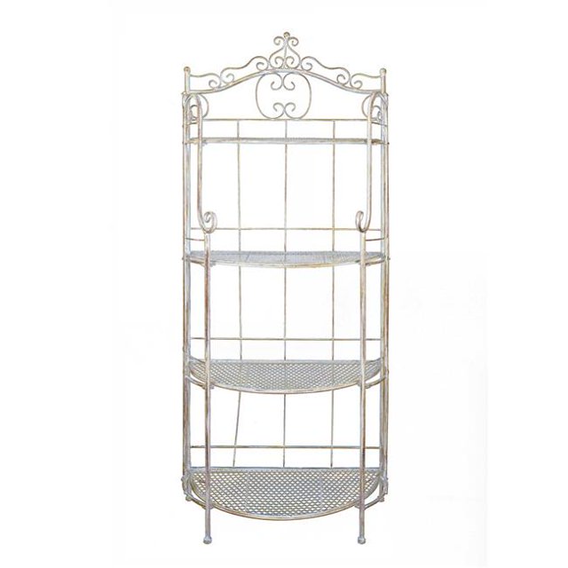 Heather Ann Creations W190714-RUST Mazzy 4-Shelf Standard Rust Steel Bakers Rack