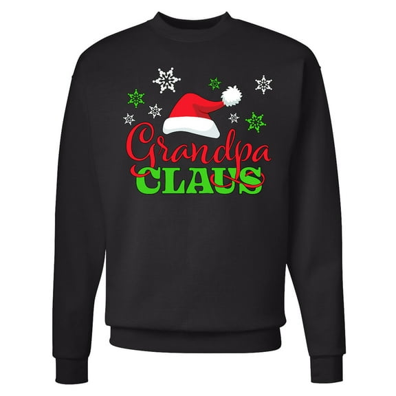 Inktastic Grandpa Claus with Christmas Santa Hat and Snowflakes Adult Sweatshirt
