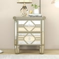 thumbnail image 4 of Elegant Mirrored 2-Drawer Side Table with Golden Lines for Living Room, Hallway, Entryway 16AAN, 4 of 9