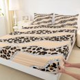 thumbnail image 3 of Homewish Fashion Cheetah Print Bed Sheets, Leopard Wildlife King Sheets, Brown Abstract Stripes Sheet Set, Breathable Home Decor, 4pcs, 3 of 7
