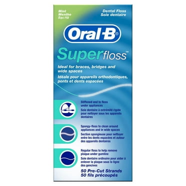 2X - Oral-B Mint Super Floss Pre-Cut Strands - 50ct