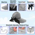 thumbnail image 3 of Straw Sun Summer&nbsp;Visor for Women, Female Wide Brim UPF 50+ UV Protection Hat, Ladies Adjustable Roll UP Messy Bun Ponytail Cap, Foldable Packable Beach Travel Hat, Windproof Chin Strap, 3 of 5