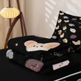 thumbnail image 6 of Homewish Cartoon Dog Zipper Queen Comforter Set with Fitted Sheet and 2 Pillowcases,Luck Good Sweet Day My Cute Puppies Print Zipper Bedding Set,Black,Black Reversible,4pcs, 6 of 8