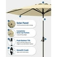 thumbnail image 3 of 9 FT Solar LED Patio Umbrella, 8 Ribs Outdoor Tilt Market Table Umbrella with 32 LED Lights for Pool, Deck, Backyard, 3 of 7