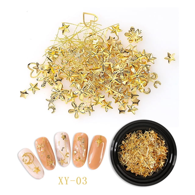 Iumwxz Décoration d'Ongles Étoile et Alliage Creux Roue de Manucure