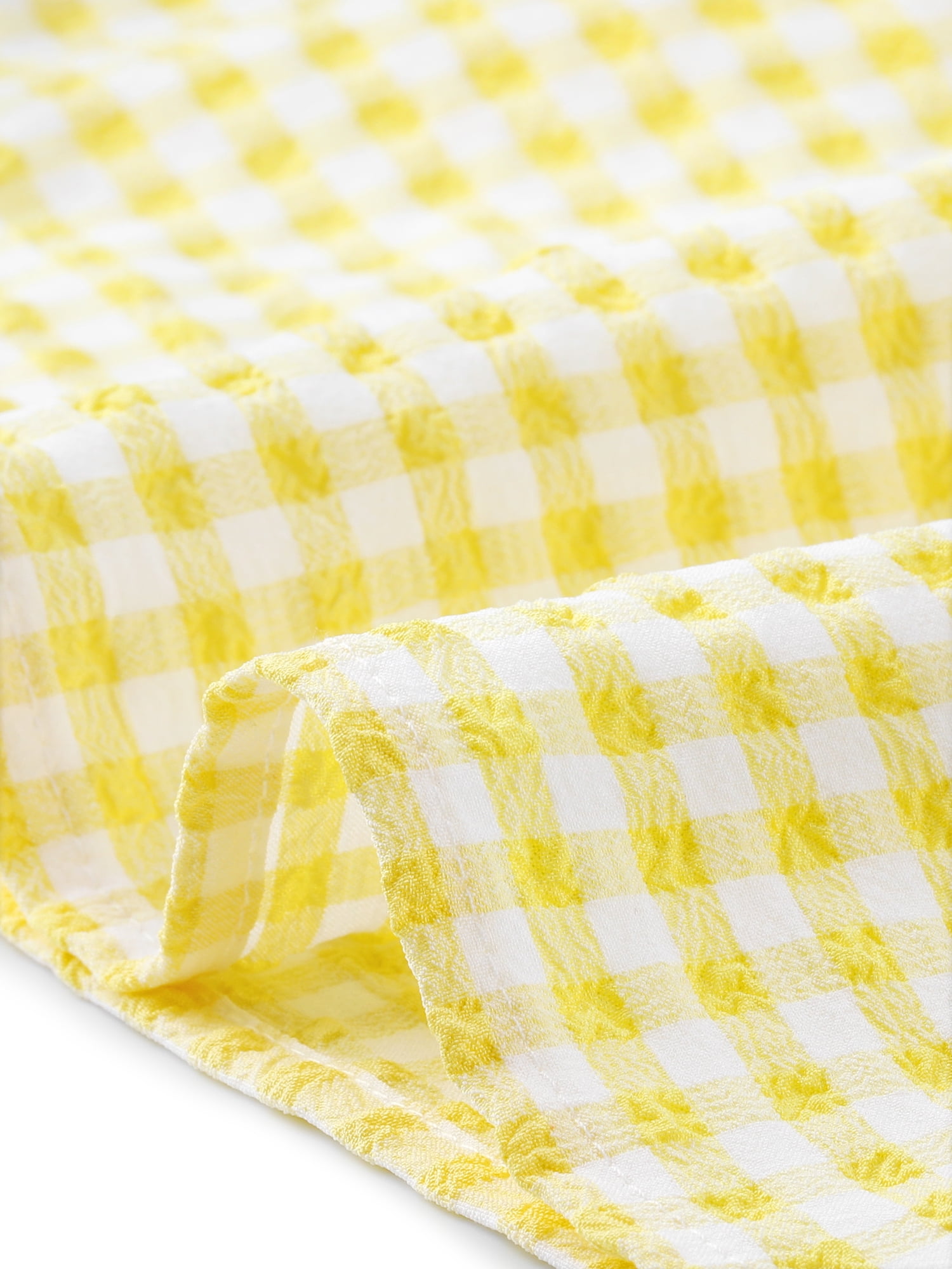 DARING DIVA Women's Gingham Summer Ruffle Trim V Neck Button Decor Dresses XL Yellow