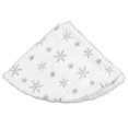 thumbnail image 2 of 35.4in Christmas Tree Skirt Round Shape Soft Comfortable White Christmas Tree Stand Mat for Home Store Silver, 2 of 10