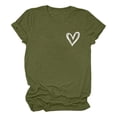 thumbnail image 3 of Graphic Tees for Women T-Shirts Casual Summer Top for Women with Heart Print Graphic Lightweight Short Sleeve Tee Everyday Daily Wear Green S, 3 of 3