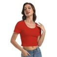 thumbnail image 4 of Premium Cotton Crop Top for Women, Scoop Neck Sexy-Cute Design, 4 of 5