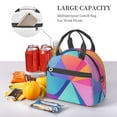 thumbnail image 4 of DouZhe Lunch Bags pour Femmes et Hommes, Abstract Geometry Backdrop Imprime Réutilisable Portable Isolé Refroidisseur Imperméable à l'Eau Lunch Sac Fourre-Tout pour le Travail de Voyage École Pique-Nique, 4 of 6