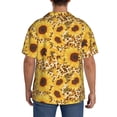 thumbnail image 3 of Pofeuu Abstract Leopard Print Sunflower Print Mens Casual Short Sleeve Shirts Beach Summer Spread Collar Pocket Tops Men's Casual Short-sleeved Shirt-X-Large, 3 of 5