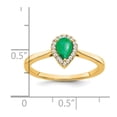 thumbnail image 3 of Auriga Fine Jewelry 14K Yellow Gold Pear Emerald and Diamond Halo Ring for Women Size 7, 3 of 6