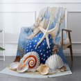thumbnail image 2 of Spxubz Ocean Sea Shell Starfish Coral Flannel Throw Blanket For Gift Home Sofa Bed Decoration 50x40 inch, 2 of 5