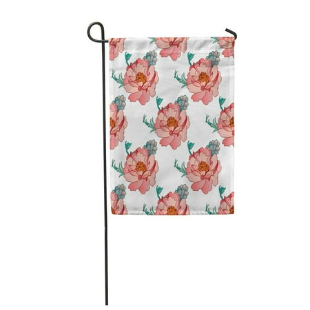 Patio Blog LADDKE Watercolor Beautiful Peonies and Succulents Hand Draw Beauty Bloom Blooming Blos Garden Flag Decorative Flag House Banner 12x18 inch ()