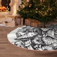 thumbnail image 6 of Kdxio Monochrome Botanical Illustration Print Christmas Tree Skirt Christmas Xmas Tree Skirts Mat for New Year Holiday Christmas Party Decorations-30", 6 of 7