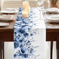 thumbnail image 3 of Table Runners 70 Inches Long Dress Scarves, Blue Blooms Floral Farmhouse Coffee/Dining/Kitchen Table Decor, Holiday Table Runner, Farmhouse Spring Flowers Botanical 13x70 Inch, 3 of 9