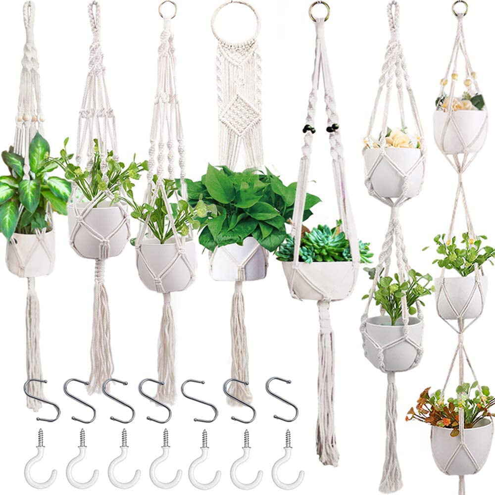ideal Birthday/Easter Gift. Handcrafted Macrame Plant Hangers Hanging Basket 
