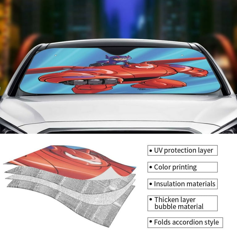 Big Hero 6 Baymax Car Sunshade Front Windshield Sun Shades Car Accessories Keep Your Vehicle Cool Fits Most Car Walmart