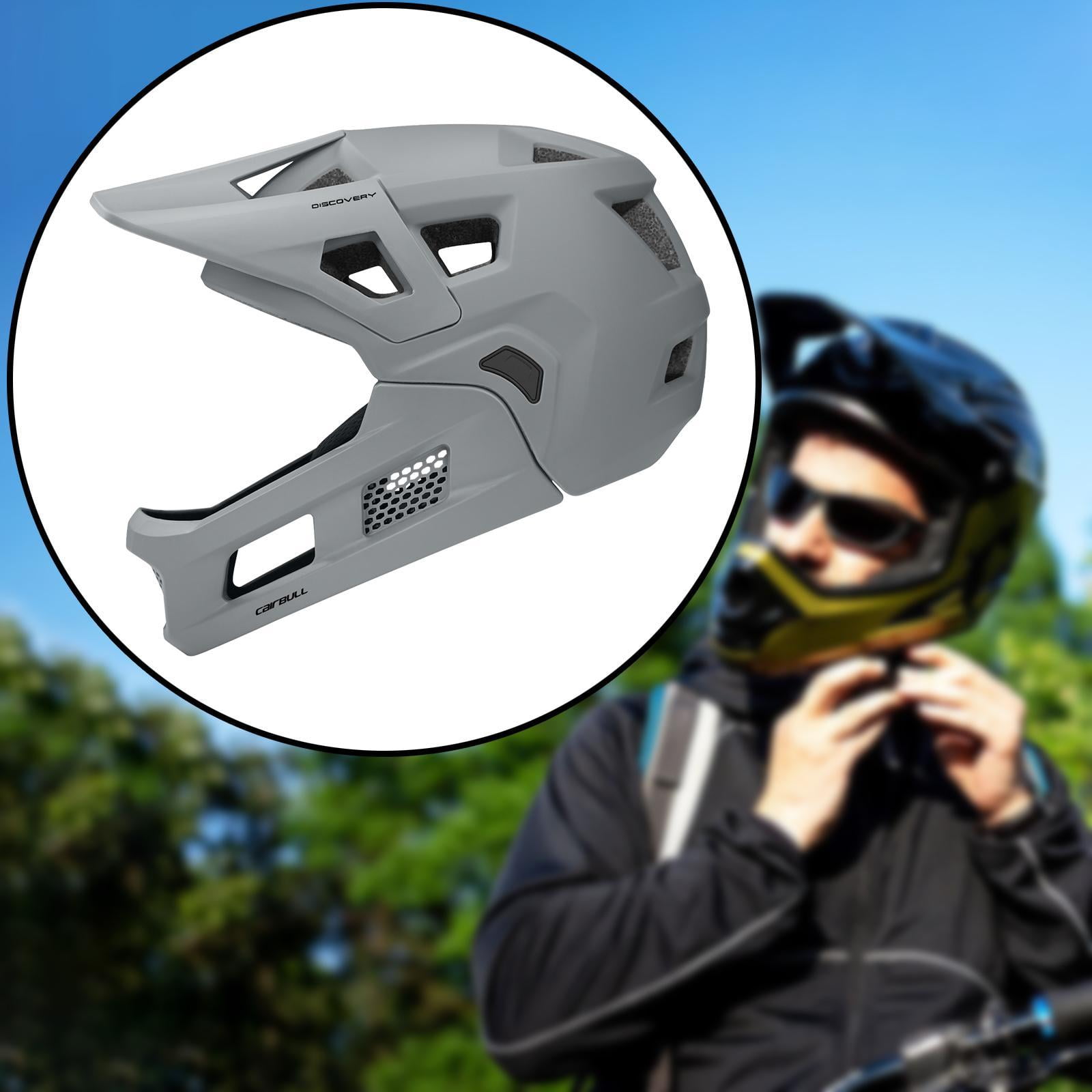 Baoblaze helmet for mountain biking with removable chin guard and full face Gray