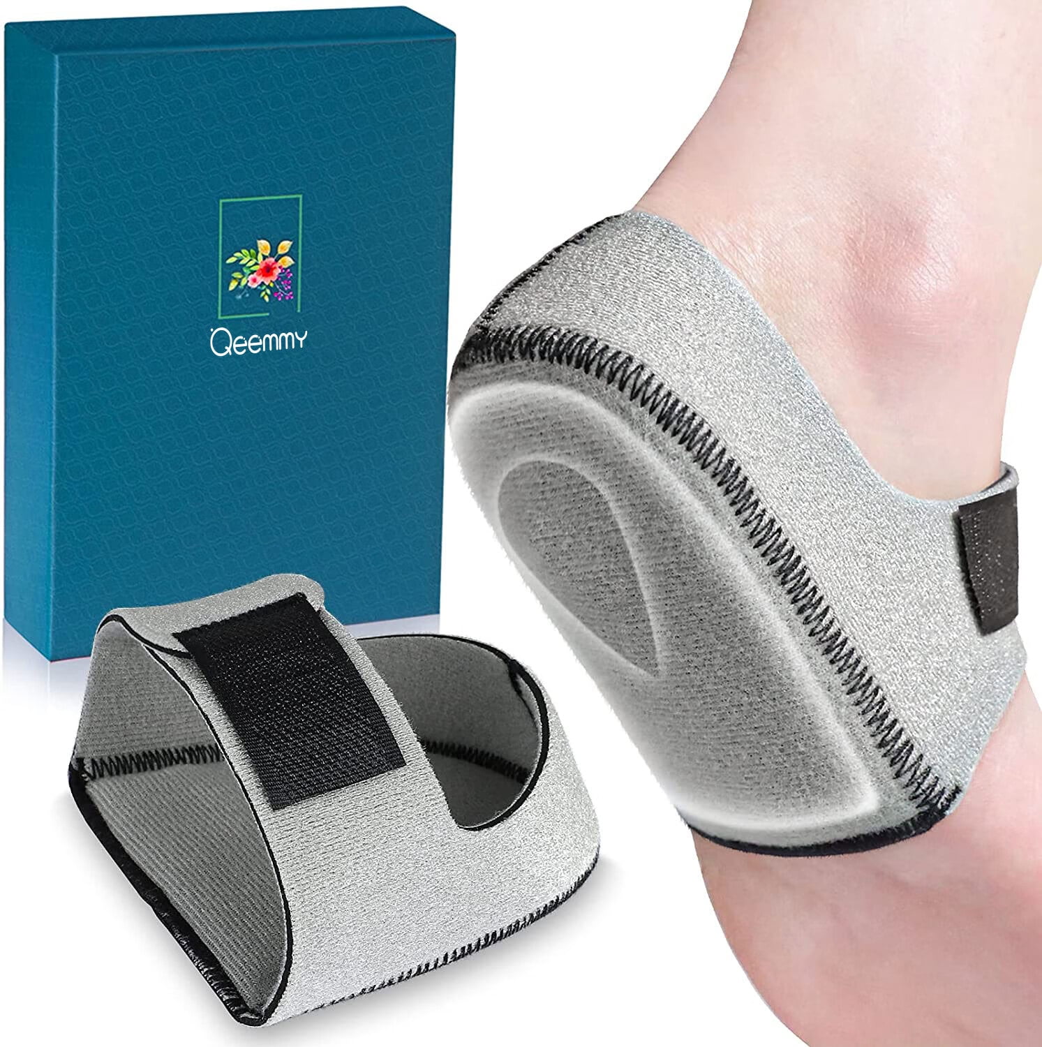 QEEMMY Heel Protectors, Heel Cups for Plantar Fasciitis, 1 Pair Heel