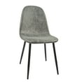 thumbnail image 4 of Cterwk Dining Chairs Set of 4, Modern Accent Chair with Linen Fabric Upholstered Seat, Dining Chair with Black Metal Legs for Dining Room Kitchen, Gray, 4 of 7