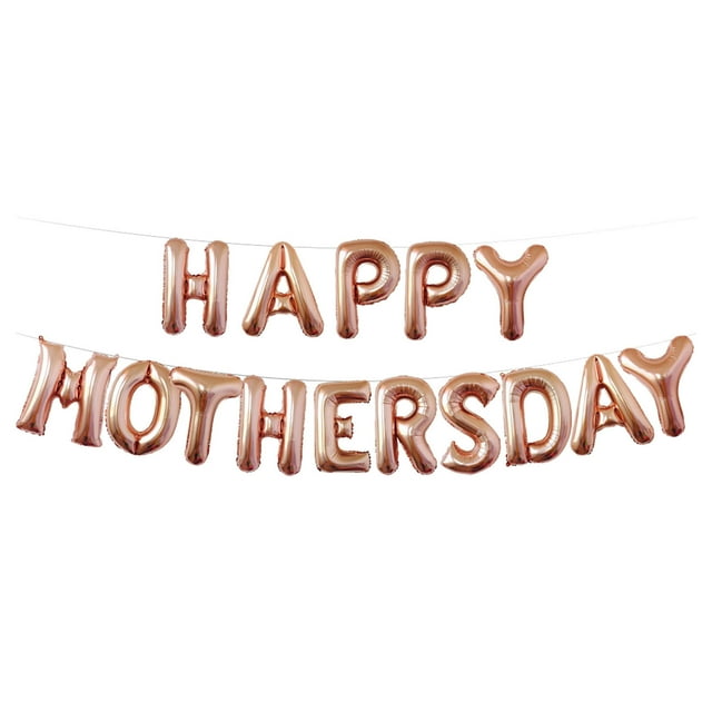 yulier Happy Mother's Day Balloon Banner Set 16 Inches Letter Balloon Decoration for Mother's Day Party