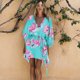 thumbnail image 5 of Mini vestido de manga corta delgado con estampado informal de volantes de verano para mujer a la moda Fridja qw4759, 5 of 8