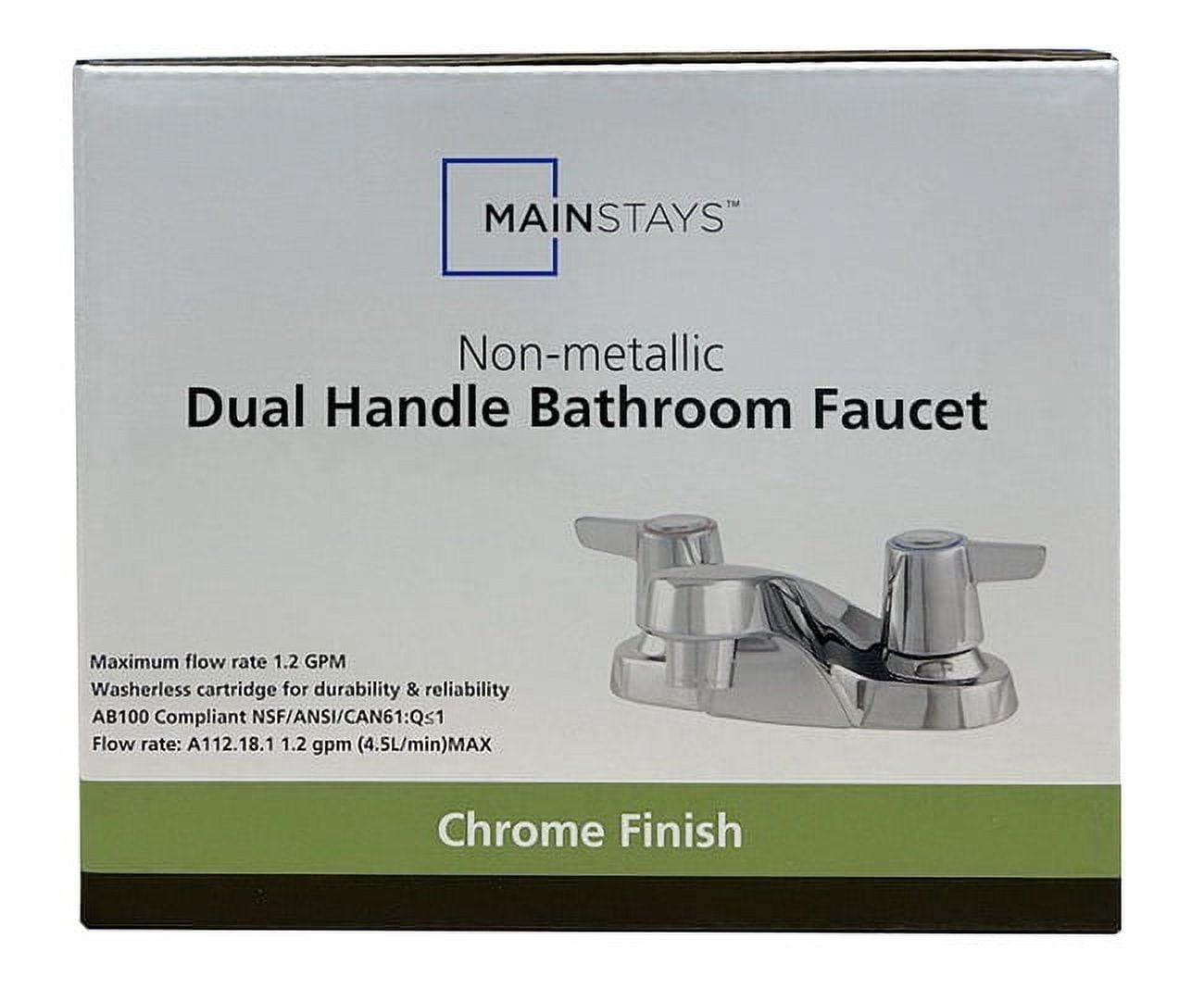 Mainstays Nonmetallic 4" Centerset Bathroom Faucet in Chrome