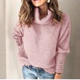 thumbnail image 1 of Chaqueta tipo suéter de cuello alto para mujer, ropa europea y americana, otoño e invierno, 1 of 6