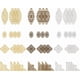 thumbnail image 1 of 60 conectores de filigrana para colgantes, 3 colores y 4 tamaños, con forma de flor, de metal., 1 of 6