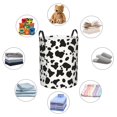 thumbnail image 6 of Circular Hamper Single Layer Laundry Basket Storage Basket Waterproof Single Layer Fabric With Handle Pe Support Strip Simple Cow Print Pattern, Vector Art Style_3 Small, 6 of 8