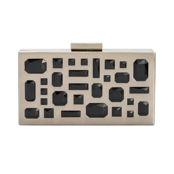 INC International Concepts Marisoll Embellished Mini Box Clutch Pewter