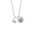 thumbnail image 2 of Delight Jewelry Heart with ''Basketball'' and AB Crystal Silvertone Script Initial Disc - B - Charm Necklace, 20"+3", 2 of 4