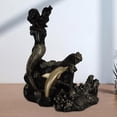 thumbnail image 4 of Portabotellas de vino Estatuas de sirena Estante para una sola botella Estante para vino y escultura para Negro Cola soporte para botellero, 4 of 8