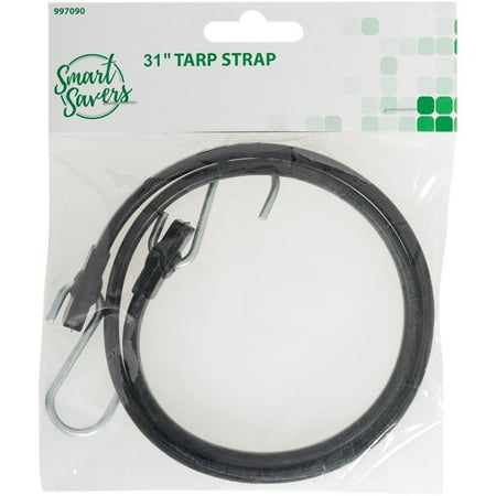 

12PK Smart Savers 5/8 In. x 30 In. Hook-to-Hook Rubber Tarp Strap Black