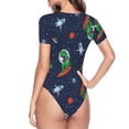 thumbnail image 4 of Naloa Dinosaur Astronaut Space Surfing Women's Short-Sleeved Onesie, One-Piece Swimsuit for Parties, dates, clubs - XX-Large, 4 of 9