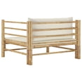 thumbnail image 4 of vidaXL Patio Sofa with Cream White Cushions Bamboo, 4 of 7