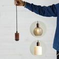 thumbnail image 5 of KAYYELAMP J-Type Total Length 11.8in Track Pendant Light E26 Brown Wooden Base Vintage Design for DIY Kitchen Sink Living Room(No Bulb, Track), 5 of 7