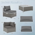 thumbnail image 3 of Costway 5 PCS Outdoor Patio Sectional Sofa Couch PE Rattan Conversation Set Gray, 3 of 10