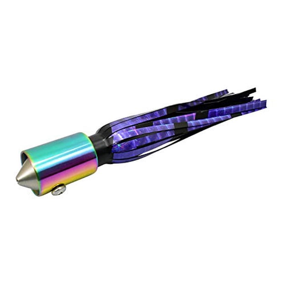High Speed Wahoo Lure - El Sincero 316 Stainless Steel Compare with Ballyhood Cowbell Lures (Purple Iridescent)