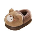 thumbnail image 3 of Wxirdiow Outdoor Slippers Girls Slippers Toddler Kids Plush Slip On Slippers Memory Foam Warm House Shoes for Indoor Outdoor Coffee Size,3.5, 3 of 6