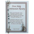 thumbnail image 2 of First Holy Communion Boys White Tie, Chalice Cross Pin and Hematite Rosary Gift Set, 2 of 3